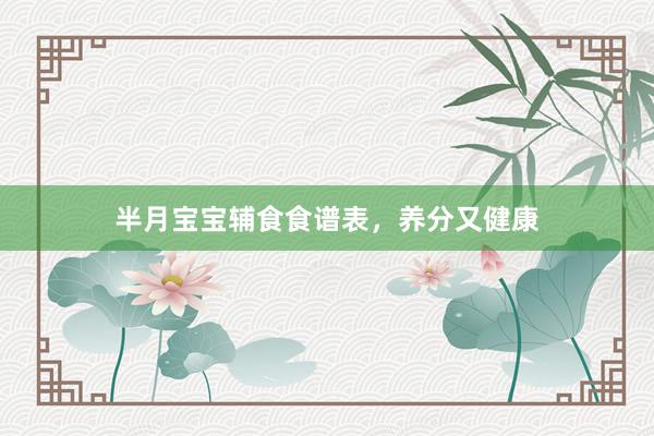 半月宝宝辅食食谱表，养分又健康